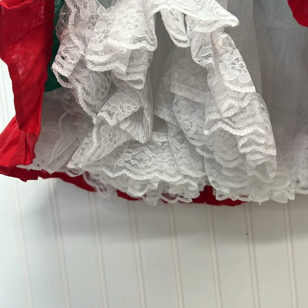 Caroline Kate Meet Me Under The Mistletoe Toddler Girls Circle Skirt Linen Dress